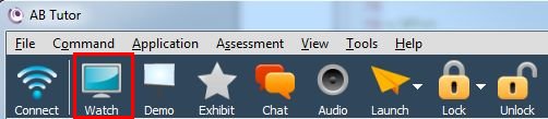 Toolbar with watch highlighed
