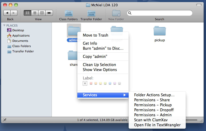 Navigate to More - Automator - Permissions...